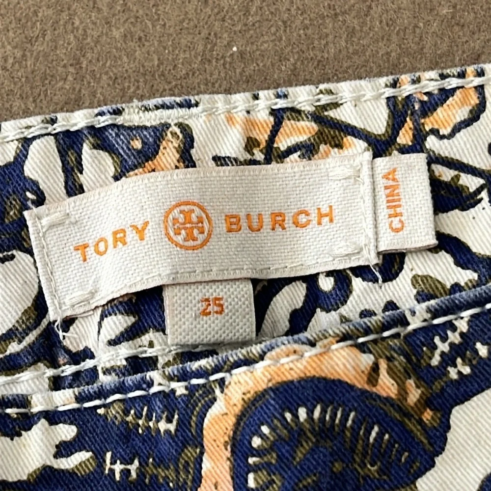 TORY‎ BURCH IZZY PRINTED CROPPED SKINNY JEANS WOMEN'S SIZE 25